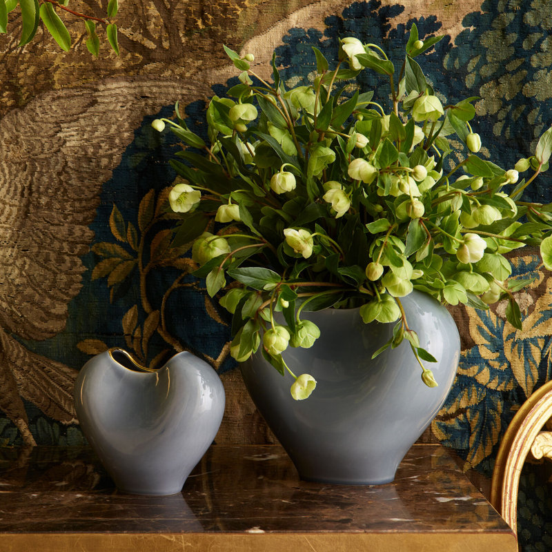 Paola Handmade Ceramic Table Vase, 8.6" H x 9.5" W x 5" D