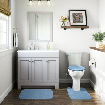 Ensemble de tapis de bain en nylon 3 pièces avec envers antidérapant Felia