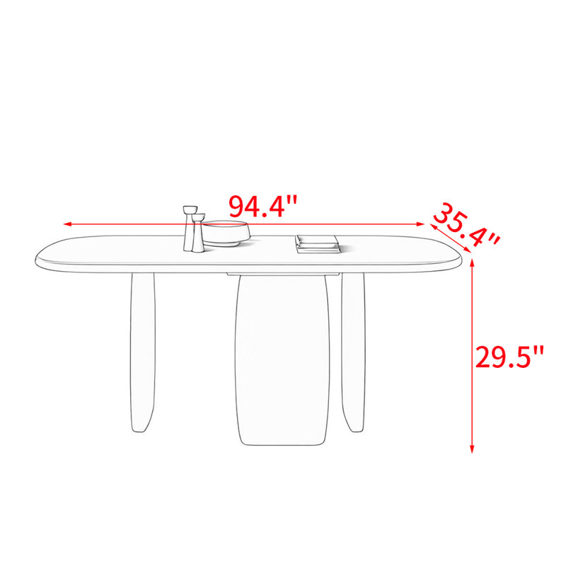 Eradu, H 29,5 po x L 94,4 po x l 35,4 po