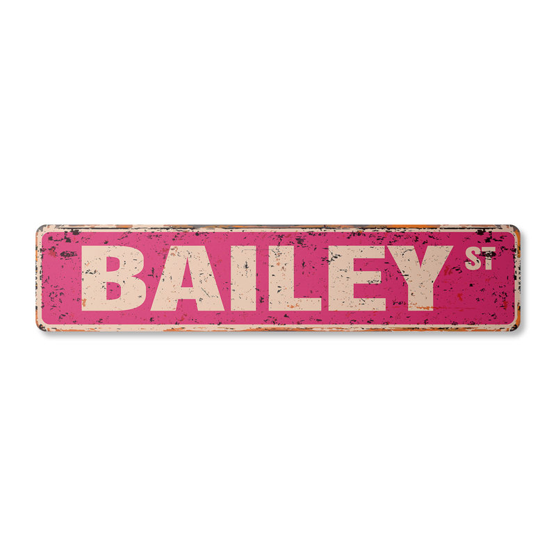 Plaque de rue Bailey en plastique robuste 7 po x 30 po