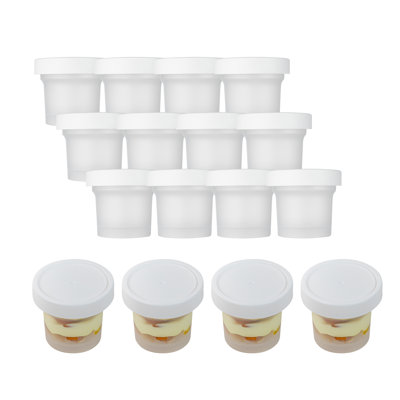 Restaurantware Mini Serve 7.6 Ounce Round Dessert Cups, 100 Disposable Pudding Cups With Lids - Durable, Stackable, Clear Plastic Parfait Cup With Lids, For Dessert Take Out And Delivery Orders