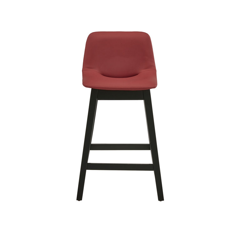 Griggsville Black Finish Vegan Leather Counter Height Chair (Set Of 2) - Gray, Red