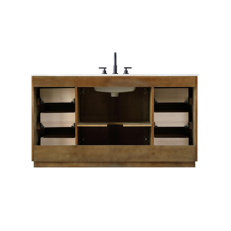 Meuble-lavabo simple 60 po, Lin chêne
