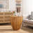 Vintage Barrel Shaped Coffee Table with Storage, Durable Fir Wood and MDF Construction, No Assembly Required-979587283