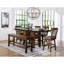Dark Brown Upholstered Counter Height Chairs Of 2, Transitional Kitchen Use 2 Seats, Fabric Wood Frame