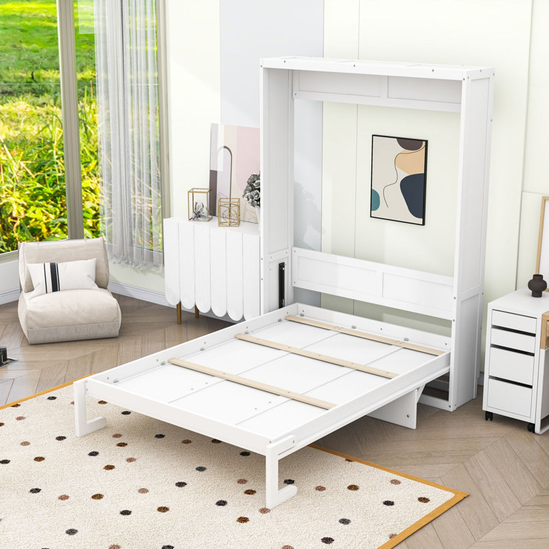 Lit escamotable en bois avec bureau, Double