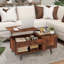 Annatone Wooden Lift Top Coffee Table With Hidden Storage and Cabinet