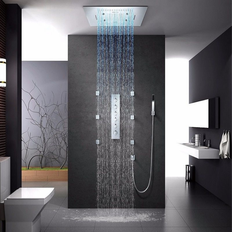 Brushed nickel shower valve with precise temperature control and anti-scald safety features