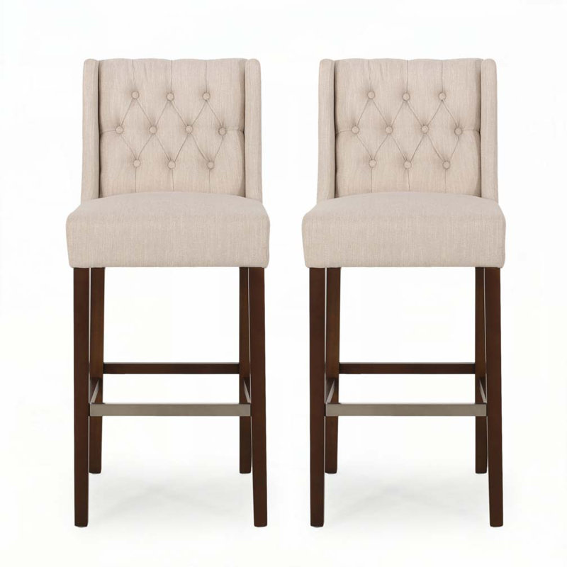 30" Seat Height Bar Stool, Beige
