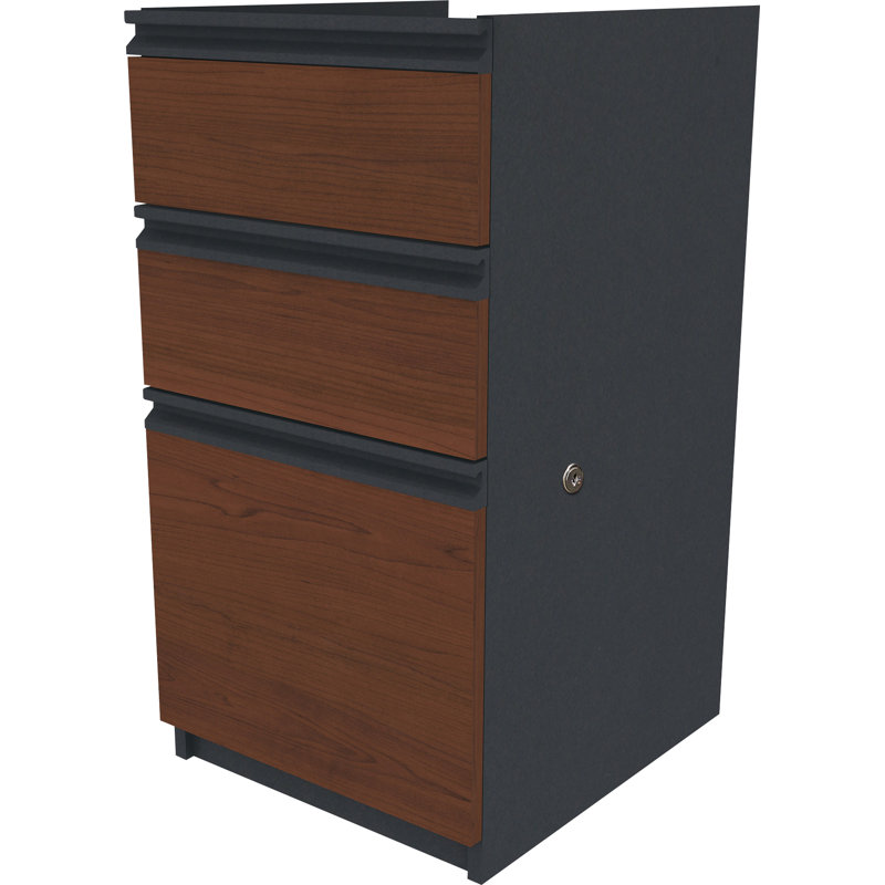 Oriano 15.4'' Wide File Cabinet, Bordeaux and Graphite