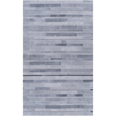 Elvira Cowhide Abstract Area Rug in Gray