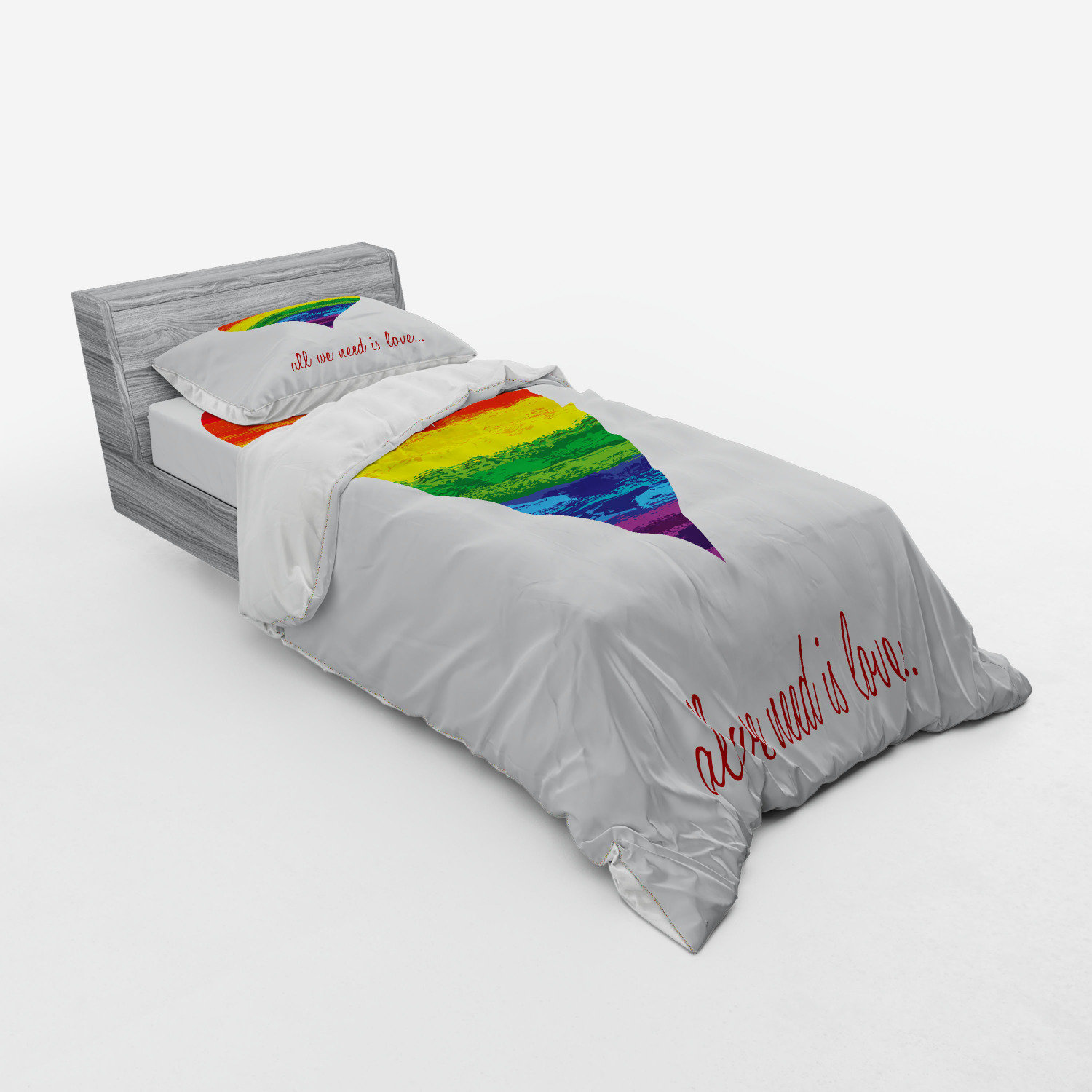 Pride Tagesdecke Queen-Size, 223x223 Cm + 2 Kissenbezüge – Love Is Love Design