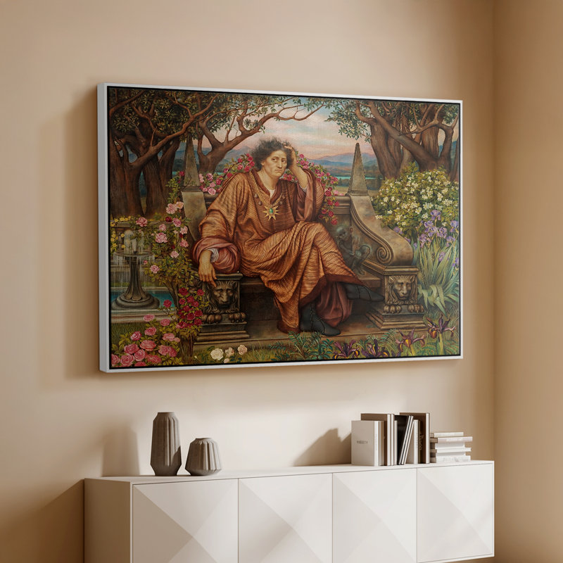 Une âme en enfer, v. 1901-1902 - Evelyn De Morgan - Toile tendue avec châssis encadrée, 26 x 40, Blanc