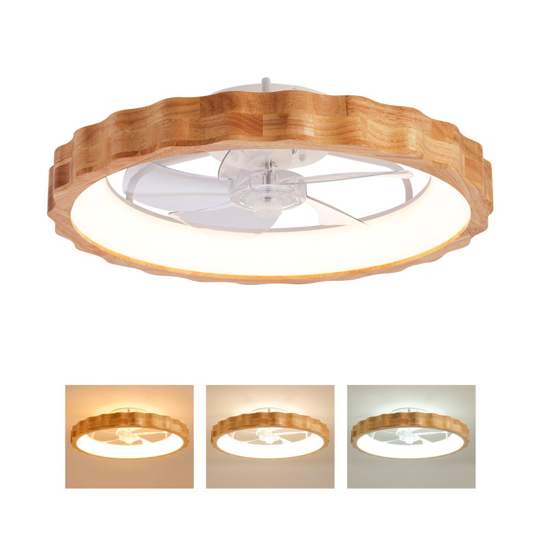 Ventilateur de plafond à profil bas avec télécommande, Blanc / naturel - plastique - 19,7 po - s2