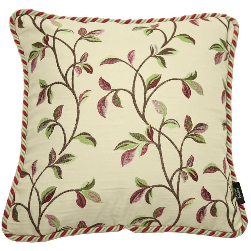 Choate Floral Square Cushion Cover, 43 x 43cm, Cherry