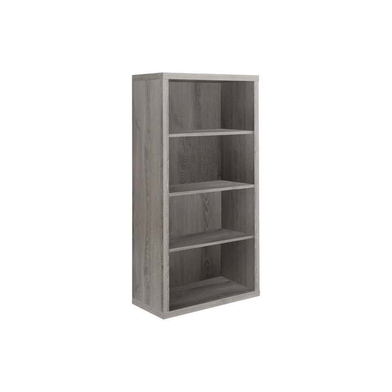 Bibliothèque moderne à 5 niveaux, hauteur 48 po, finition taupe stratifiée, rangement spacieux avec tablettes réglables pour la maison, bibliothèque H 48 po, stratifié brun, chambre de bureau, unité contemporaine