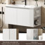 Meuble-lavabo de salle de bain 36 po - blanc, avec 45 °, grande capacité, finition blanche brillante, rangement moderne, élégant et spacieux