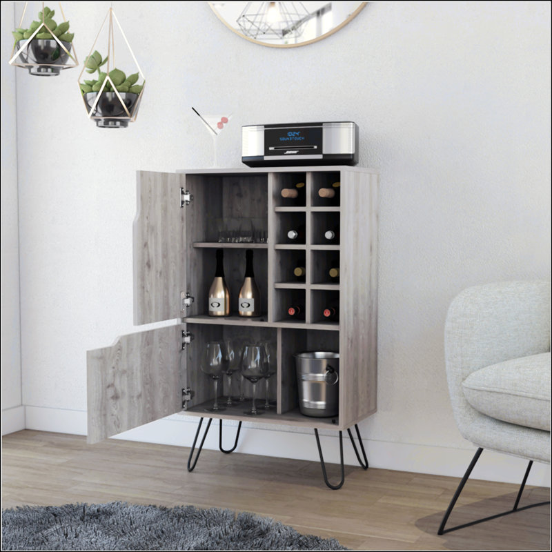 8-Bottle Rectangle Bar Cabinet