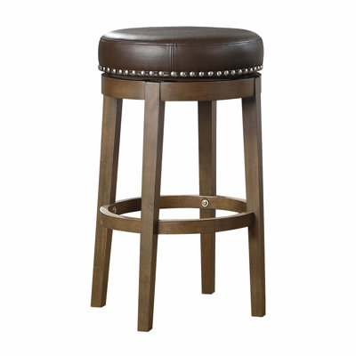 Hassanah Swivel Upholstered Counter Stool with Solid Wood Frame
