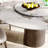 53" Round Dining Table for 6 With Sintered Stone Lazy Susan + Dark Walnut Solid Wood Base-116510854-116510855
