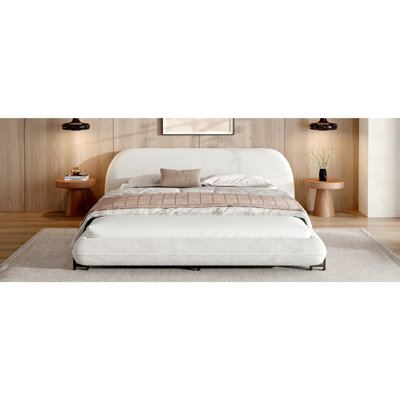 Structure de lit tapissier avec pieds en acier Queen Boucle