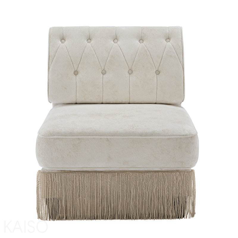Canapé sans accoudoirs en velours - beige, Beige