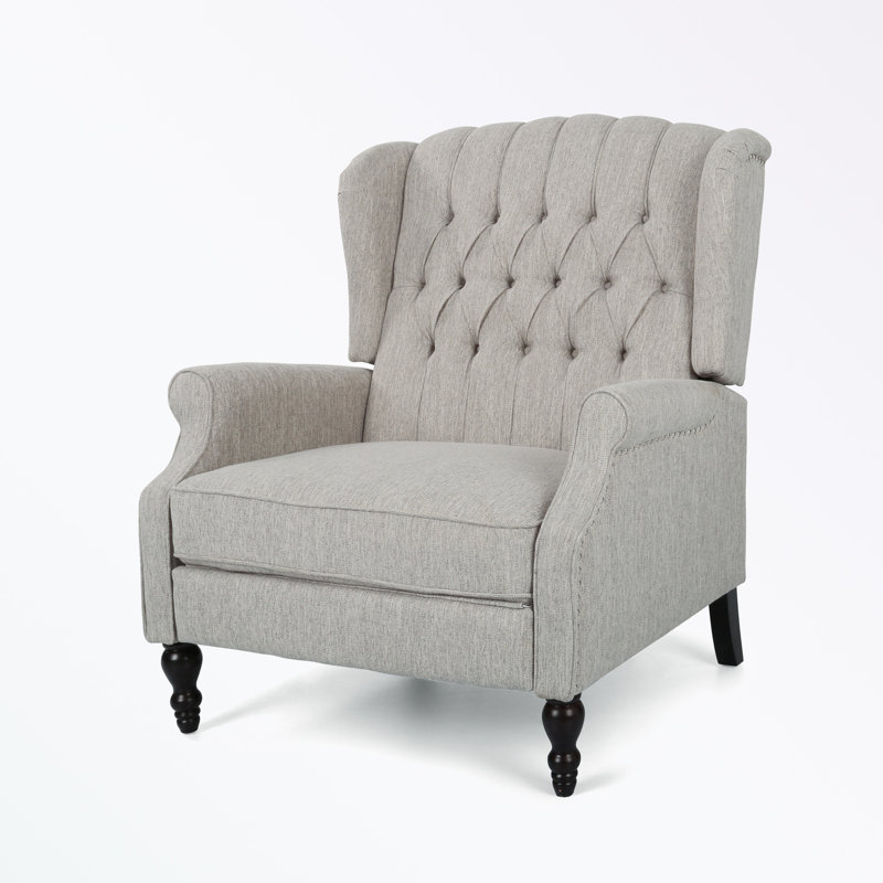 Mattice Upholstered Recliner, Light Gray Duplicate