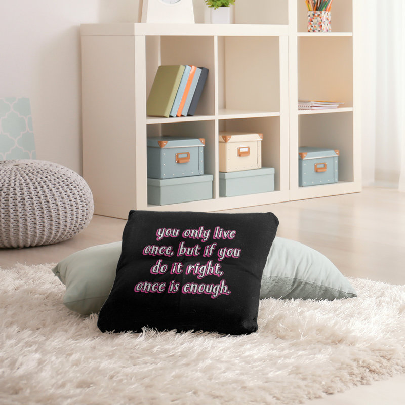 Reversible Throw Pillow, 26" H x 26" W, Pink