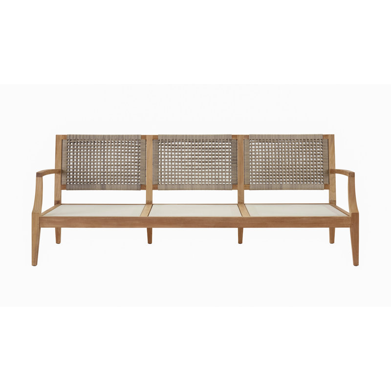 Chesapeake 82'' Teak Outdoor Patio Sofa with Sunbrella® Cushions