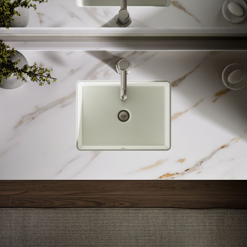 Lavabo de salle de bain rectangulaire encastré avec trop-plein 17 po Verticyl, Dune