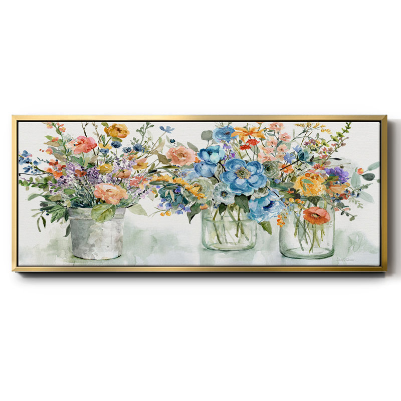 Flower Market Display- Framed Canvas, 24" H x 60" W