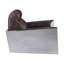 Fauteuil en cuir fleur 34,6 po
