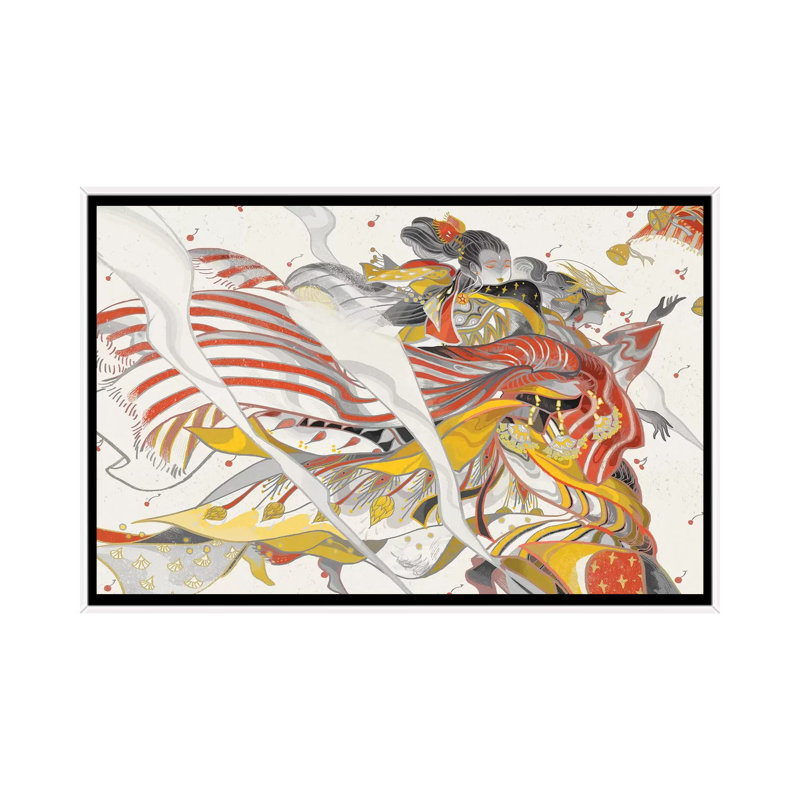 Wind Ladies by Sija Hong - Painting on Canvas, White Framed, 152.5 cm H x 101.5 cm W
