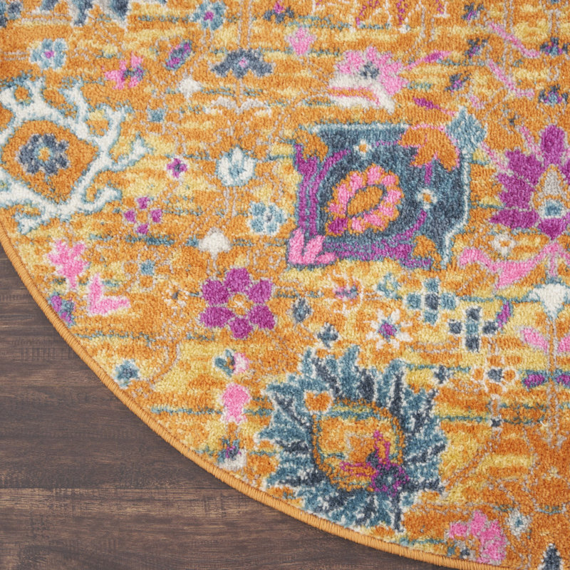 Tapis floral Justien, Rond 8 pi