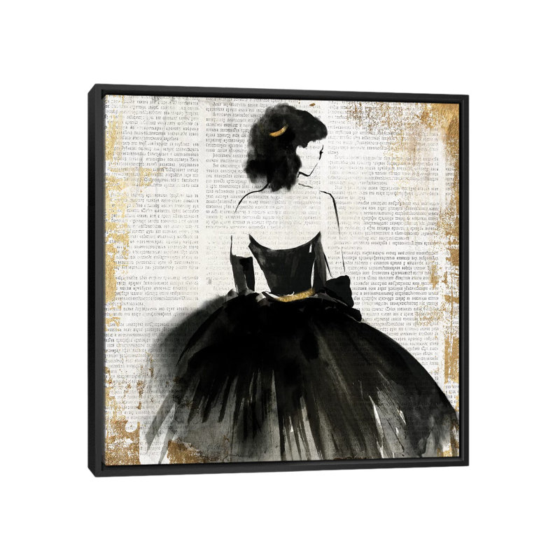 «Lady», reproduction d'impression sur toile, H 18 po x l 18 po x P 1,5 po, Toile avec cadre noir, Pas de tapis