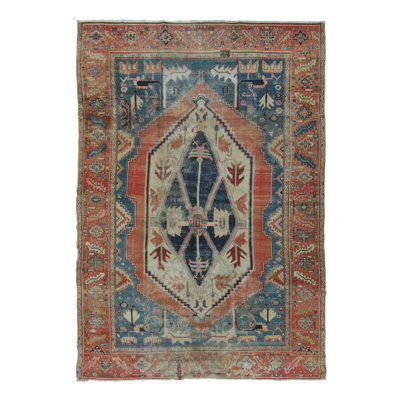 Antique Bakshaish Tribal Rug In Colorful Geometric Medallion Design - Rug & Kilim