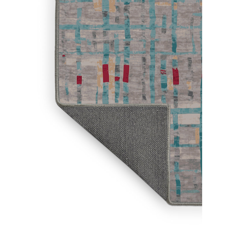 Tapis gris soyeux et moelleux, Rond 8 pi