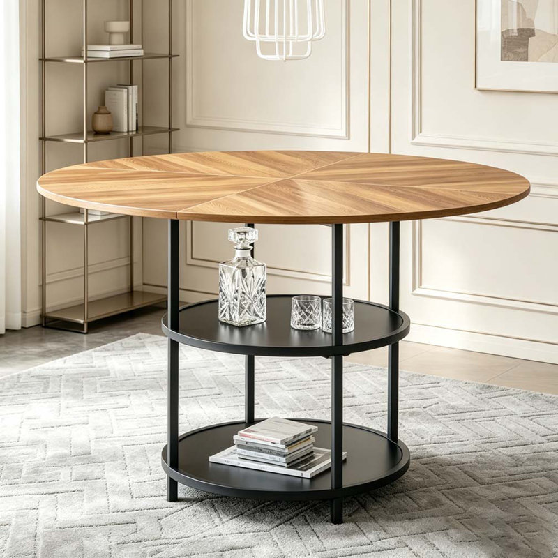 47.3-inch dining table - double-layer storage