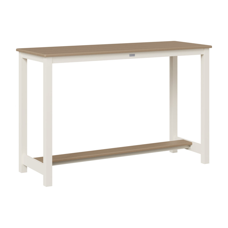 Table de balcon en aluminium Berlin Gardens, 38.5" H x 60" W x 22" D, Bois vieilli