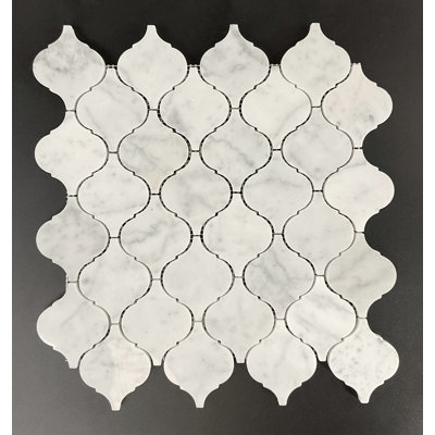 2.5" x 3" Marble Arabesque Mosaic Wall & Floor Tile