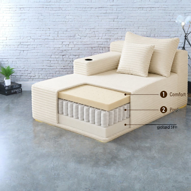 Canapés d'angle à compression, canapé moderne en velours côtelé moelleux avec assise profonde pour salon