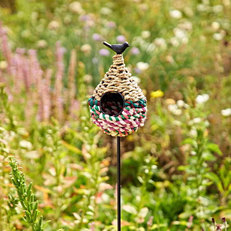 Mini Teardrop Recycled Cotton Birdhouse Stake