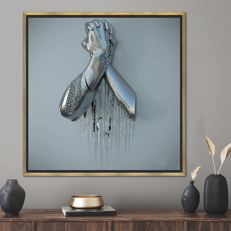 Modern 3D Metallic Wall Art: Hand Printed Trendy Canvas for Unique Home Decor, 80 cm H x 80 cm W, Gold