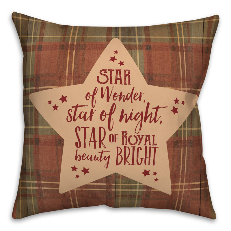  Housse de coussin Star of Wonder, 16 po x 1 po, Polyester/ Bourre en polyester