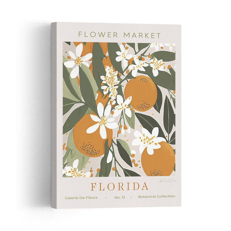 Fresh Citrus Bloom Abstract Flower Fruit Wall Art Print by Bella Eve - Wrapped Canvas Print, 45.72cm H x 30.48cm W