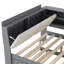 Lit plateforme en bois avec lit gigogne, tablettes et tête de lit avec rangement-495122263
