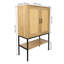 Armoire de rangement autoportante avec porte inférieure en rotin de 31,5 pouces de large 2 portes avec tablette inférieure