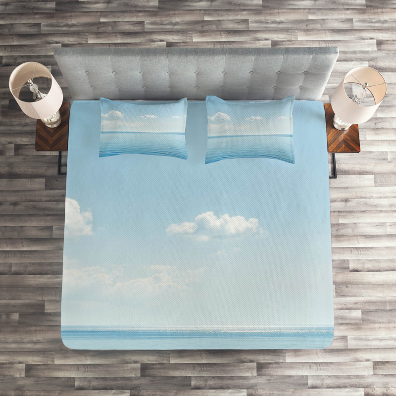 Ocean Coastal Polyester Coverlet, King Bedspread + 2 Shams