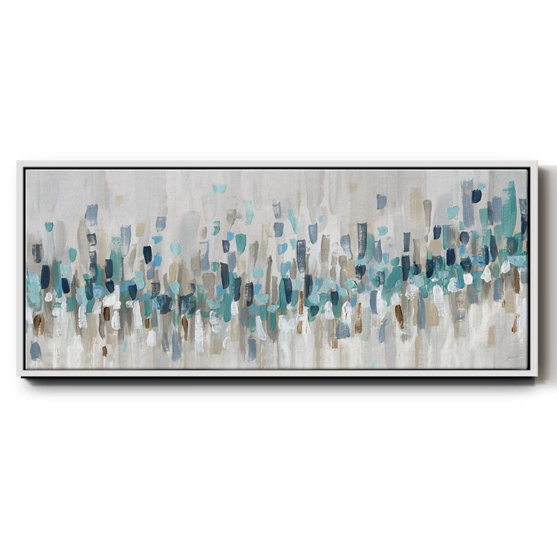 Blue Staccato- Framed Canvas