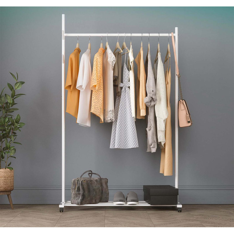 Bonville 100cm Rolling Clothing Rack, White